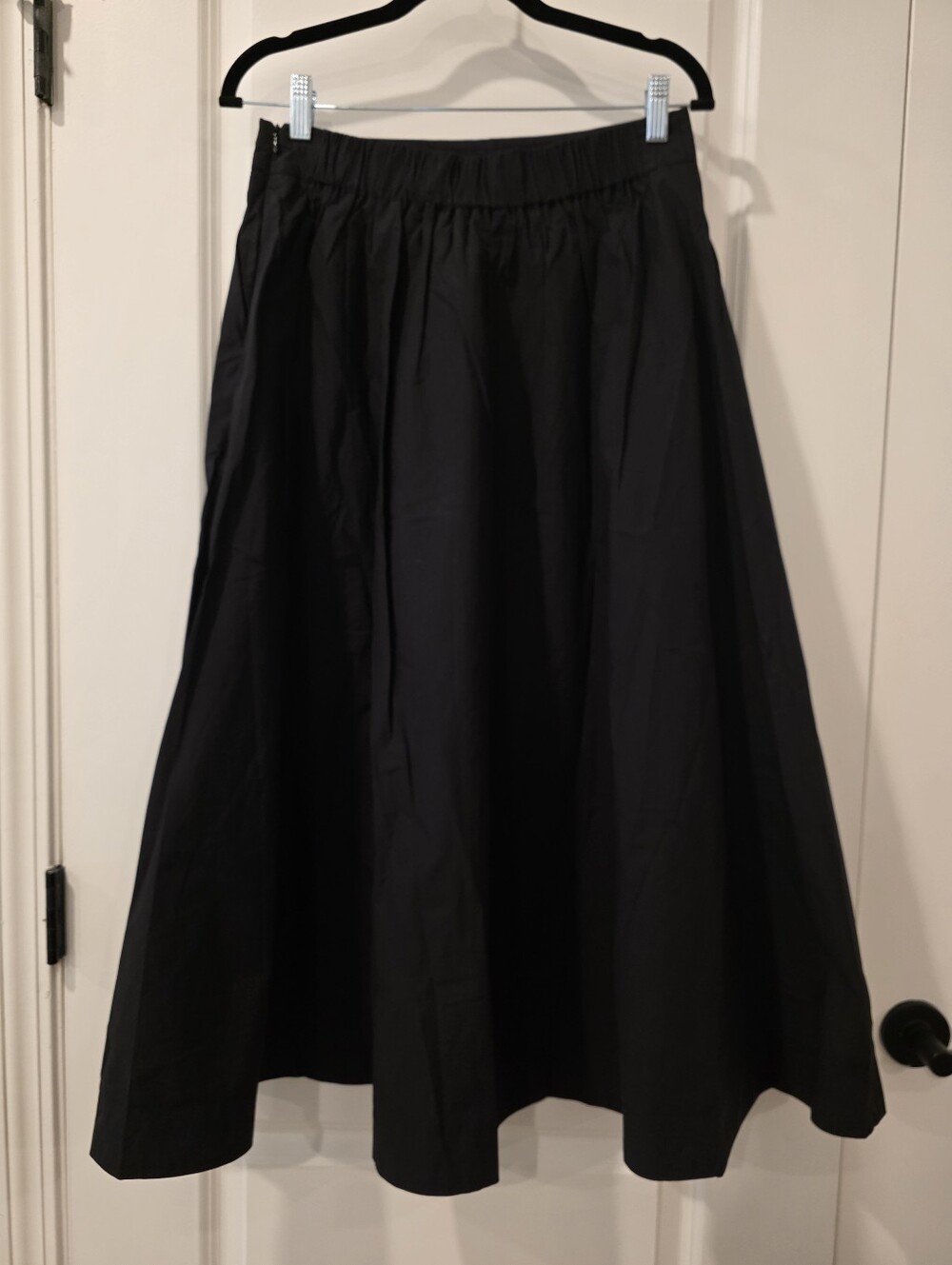 Poplin Midi Swing Skirt With Pockets - Picture 5 of 8